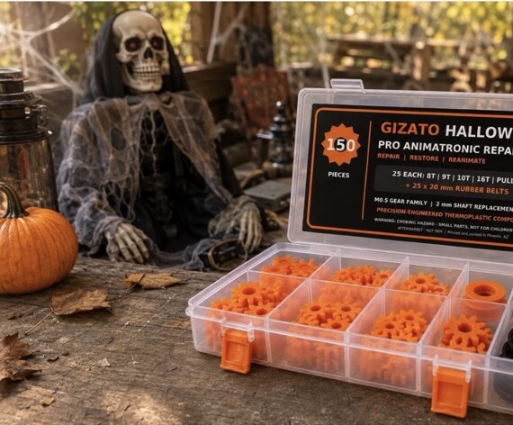 Gizato 150-piece animatronic repair kit in a divided organizer